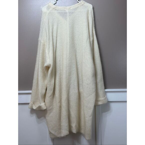 Vintage Blushe by Spiegel Mohair Blend Duster Cardigan Cream Sweater Women's 3XL - Picture 8 of 8